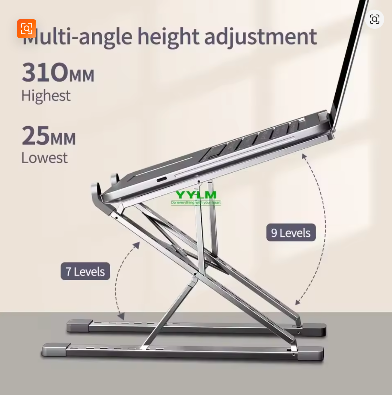 Portable Aluminum Alloy N8 Notebook Stand Desktop Computer Bracket Foldable Double Layer Suspension Style Office Supplies